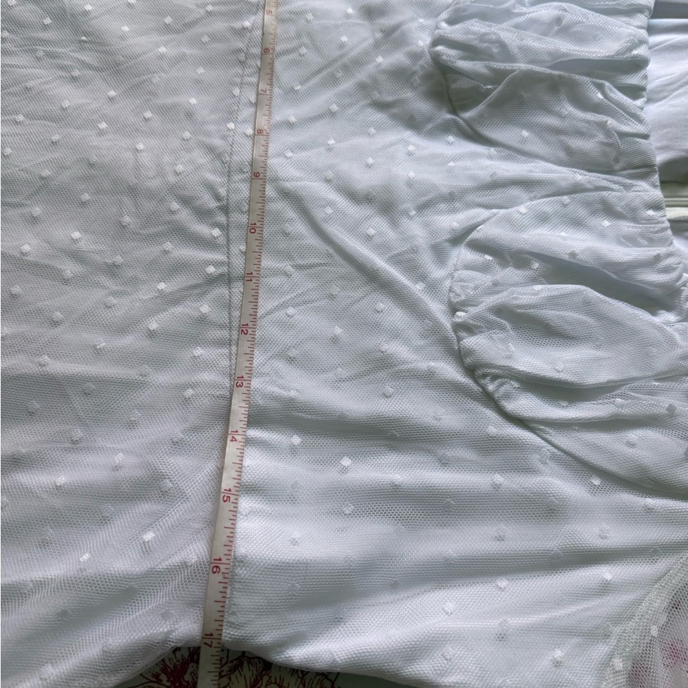 Katacomb White Sheer Sleeve Dress with Swiss Dot - Picture 4 of 7